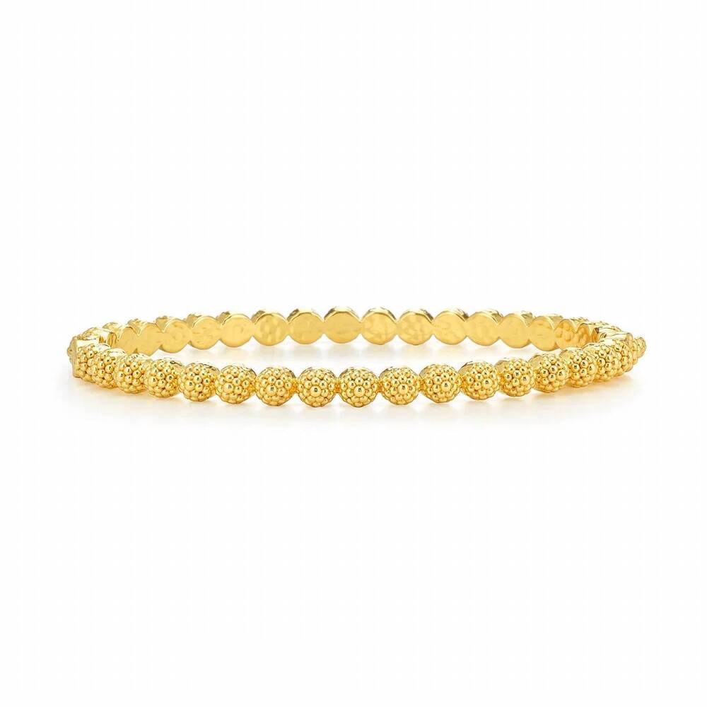 NEW CAPUCINE DE WULF women's berry eternity petite hinged bangle in gold